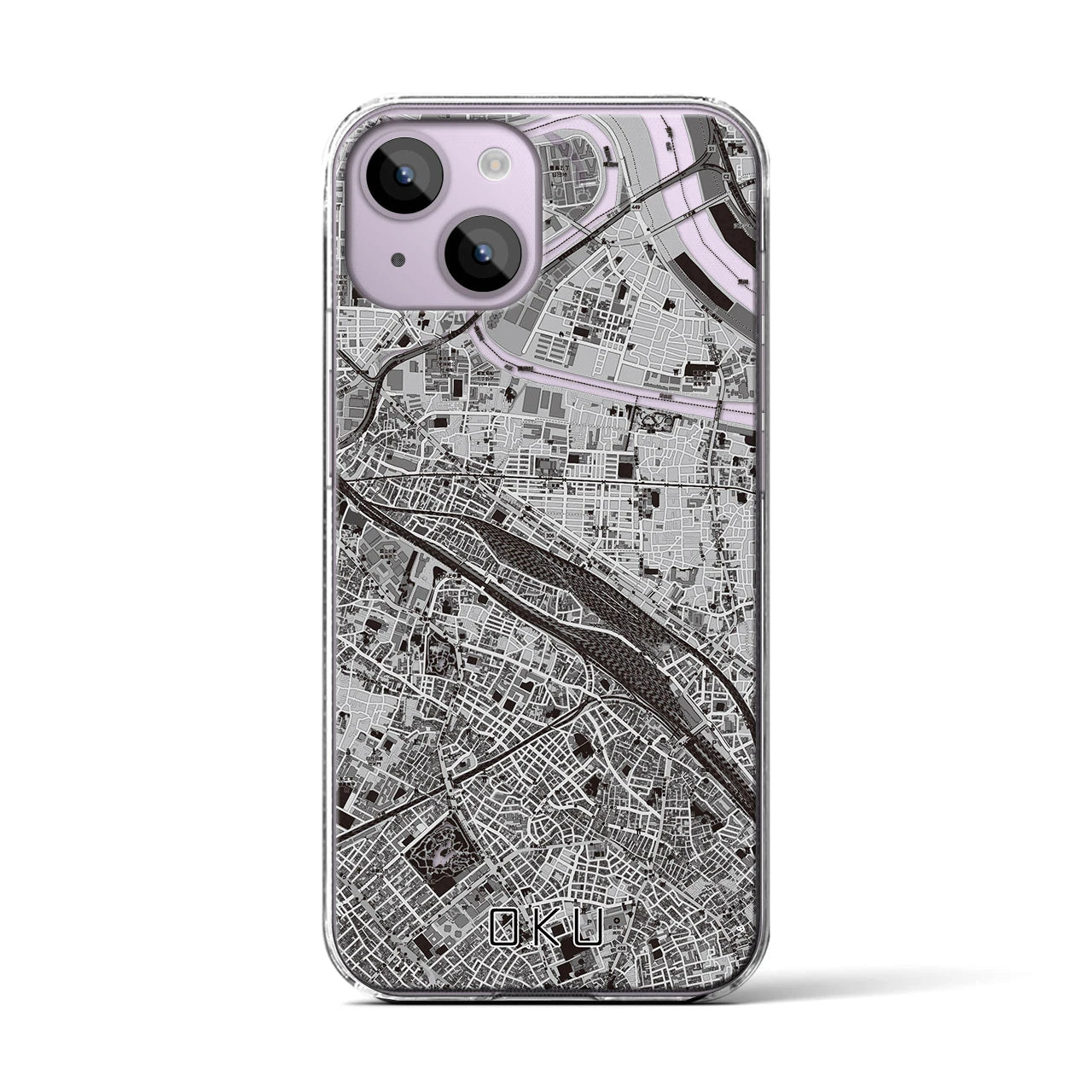 【尾久(東京都)】地図柄iPhoneケース(クリアタイプ)