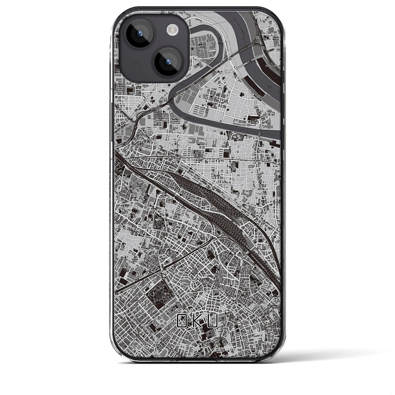 【尾久(東京都)】地図柄iPhoneケース(クリアタイプ)