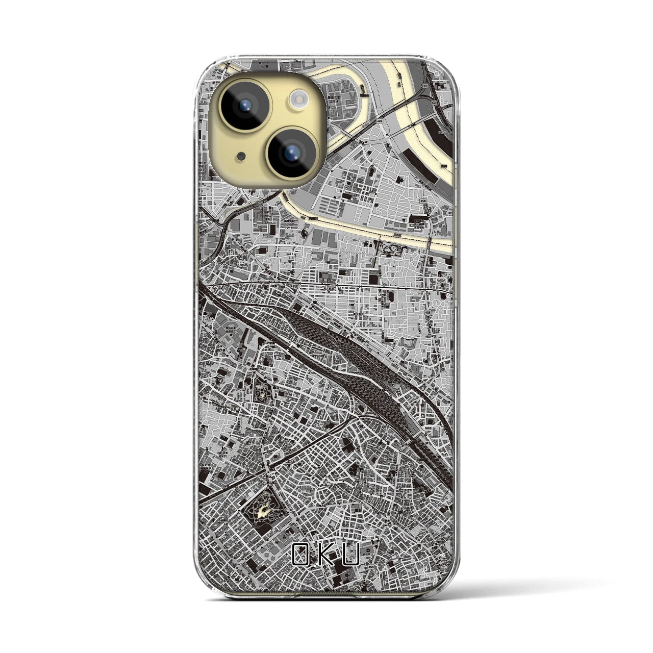 【尾久(東京都)】地図柄iPhoneケース(クリアタイプ)