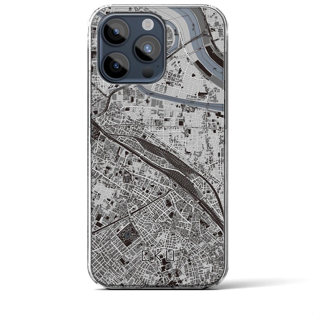 【尾久(東京都)】地図柄iPhoneケース(クリアタイプ)