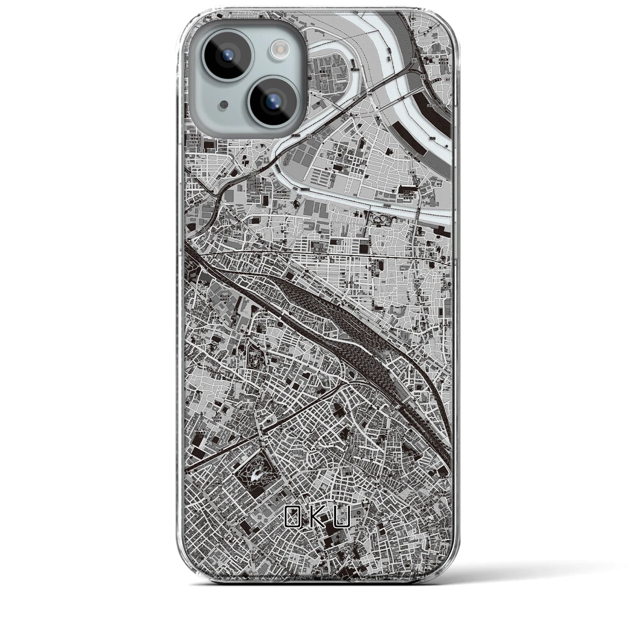 【尾久(東京都)】地図柄iPhoneケース(クリアタイプ)