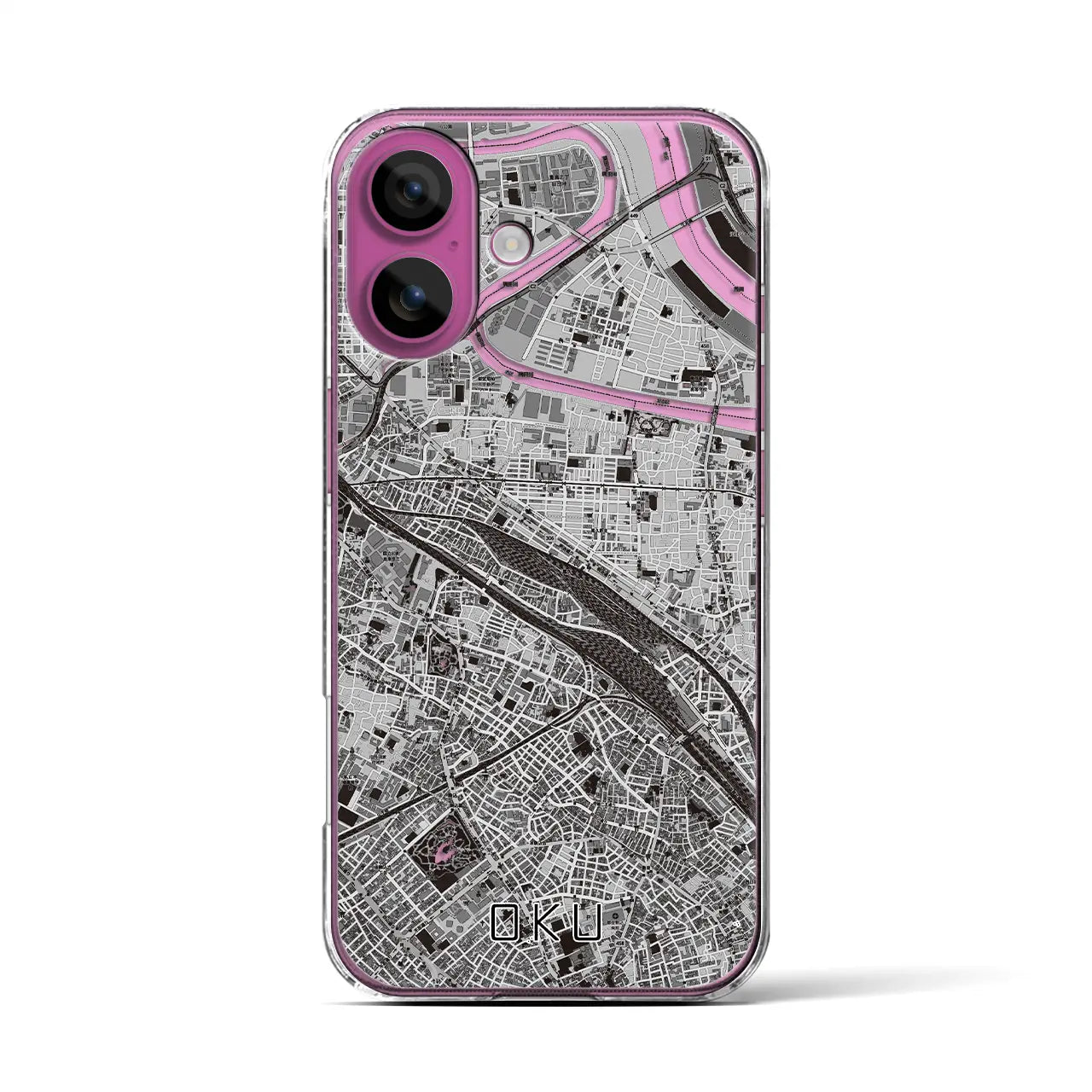 【尾久(東京都)】地図柄iPhoneケース(クリアタイプ)