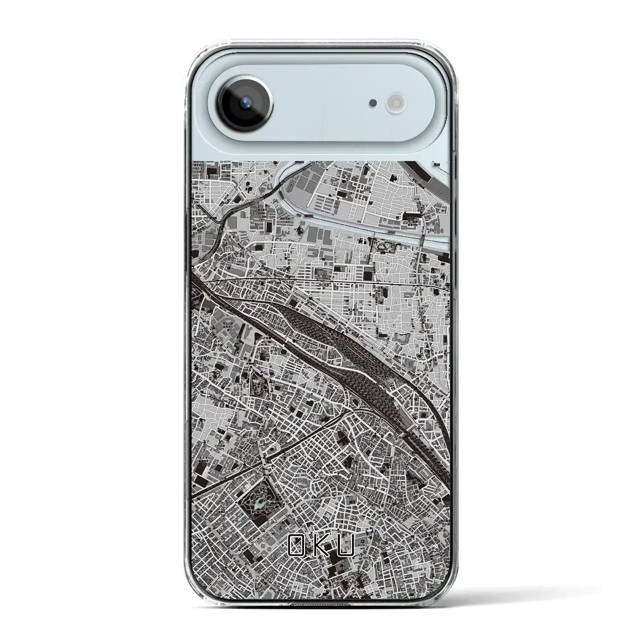 【尾久(東京都)】地図柄iPhoneケース(クリアタイプ)モノトーン・iPhone 17 Pro Max 用