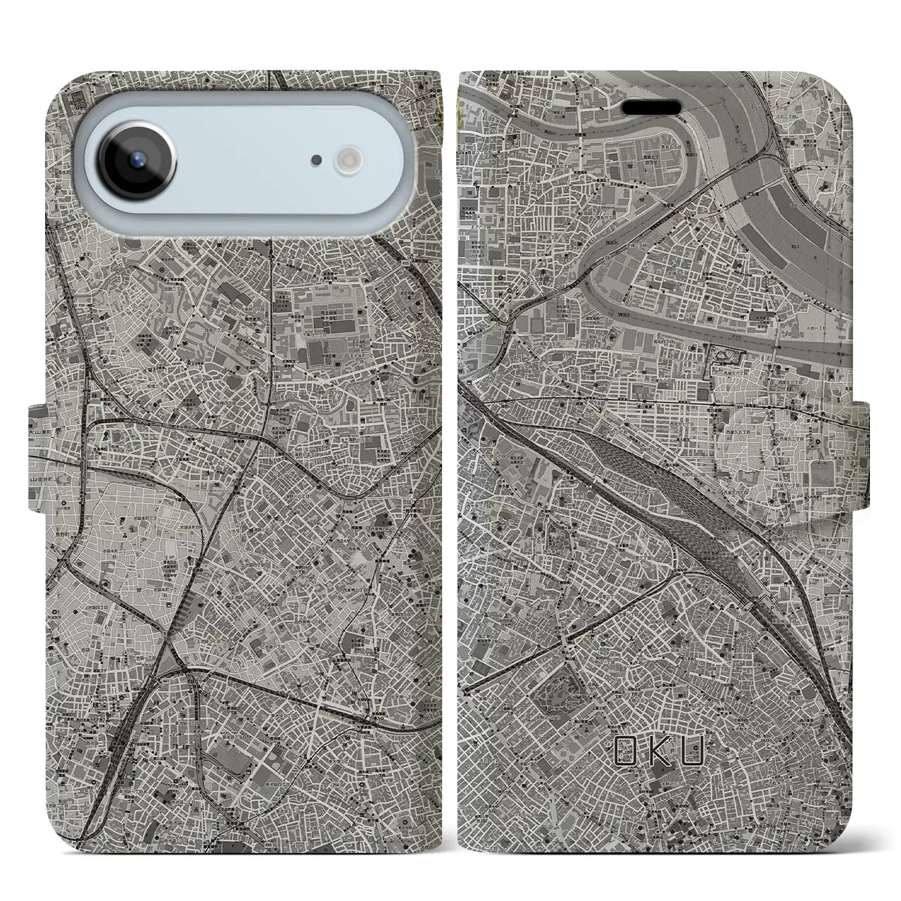 【尾久(東京都)】地図柄iPhoneケース(手帳タイプ)