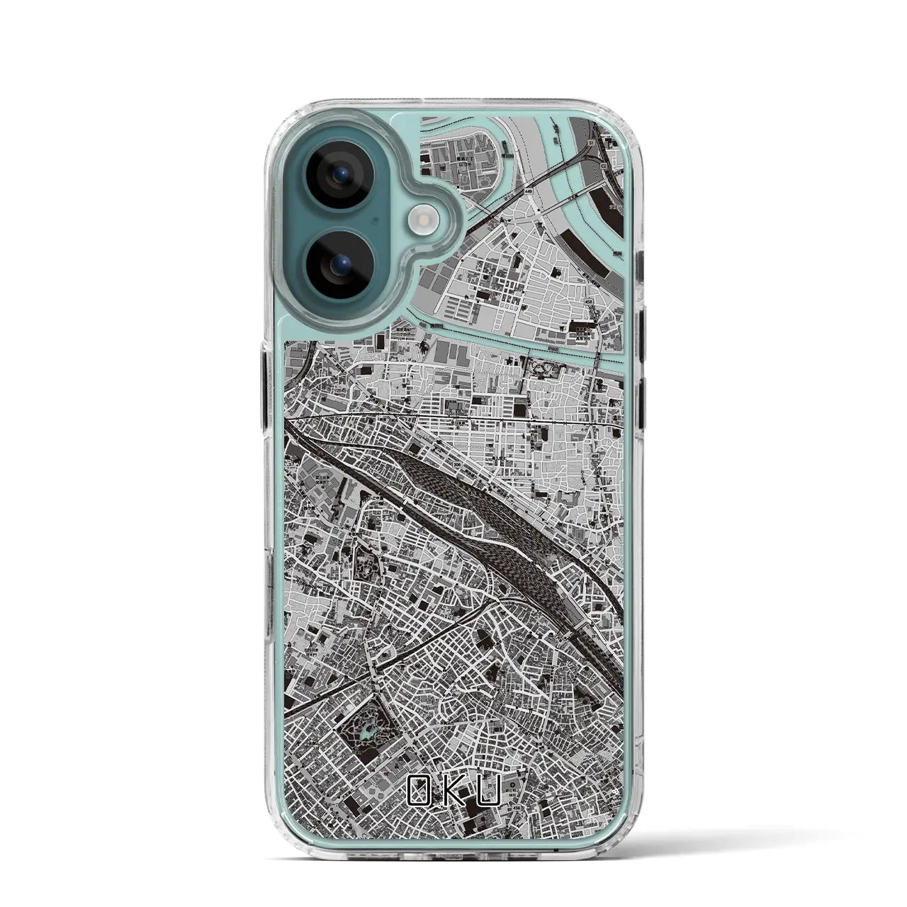 【尾久(東京都)】地図柄iPhoneケース(MagSafeタイプ)モノトーン・iPhone 16 Pro 用