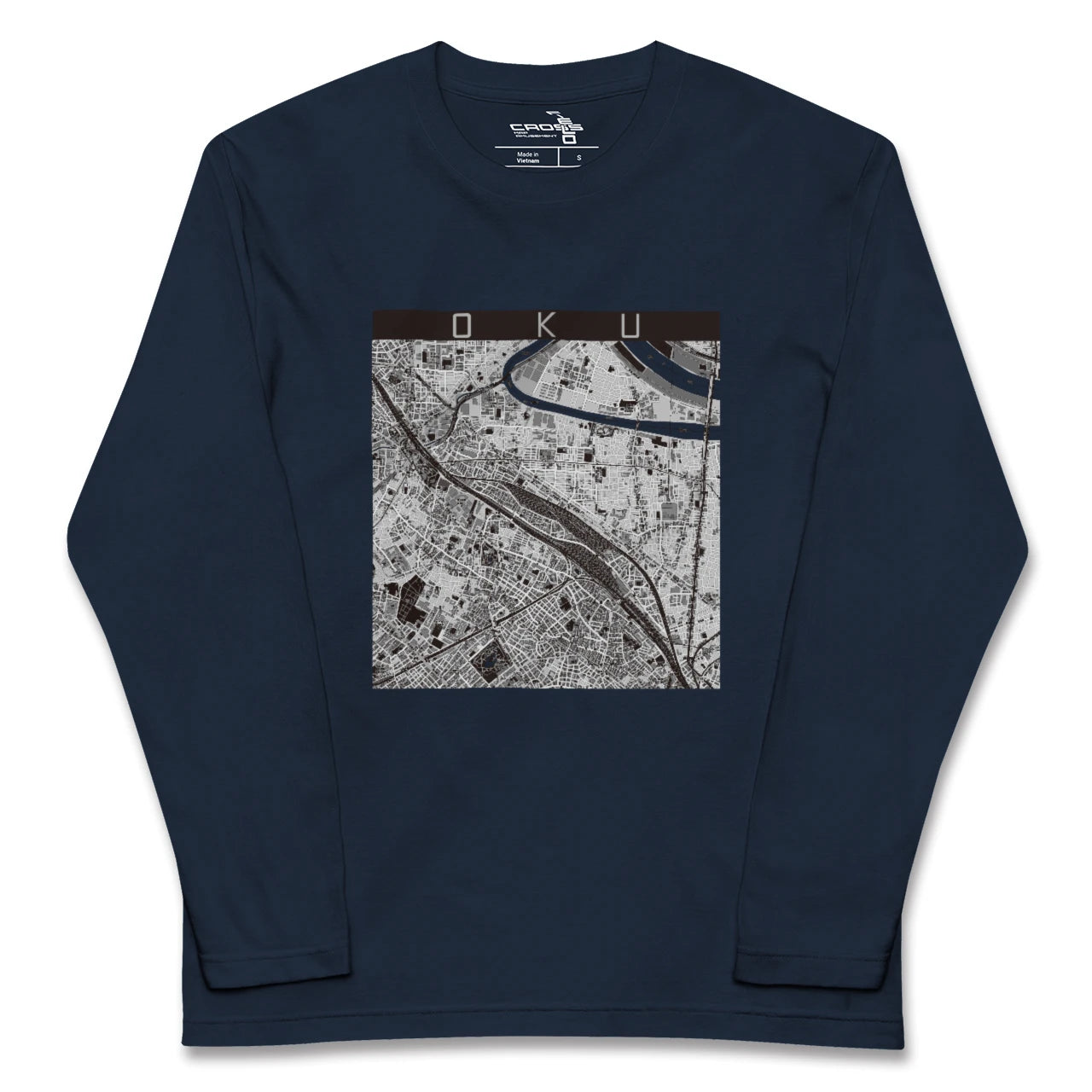 【尾久(東京都)】地図柄ロングスリーブTシャツ