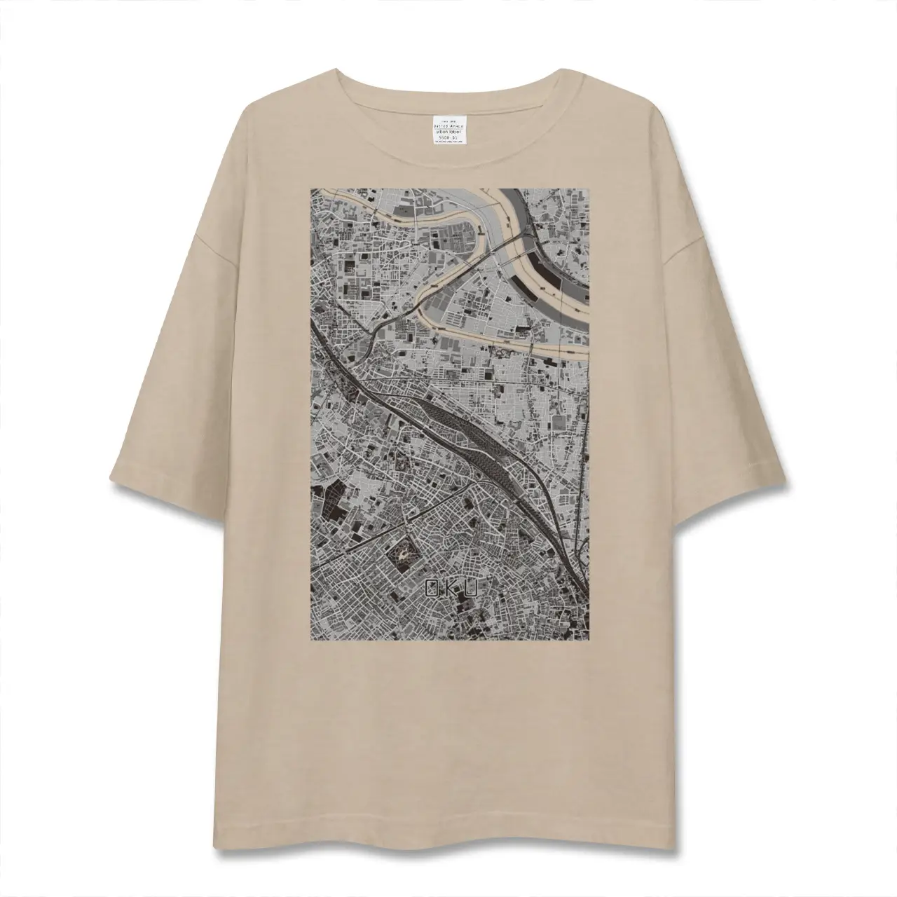 【尾久(東京都)】地図柄ビッグシルエットTシャツ