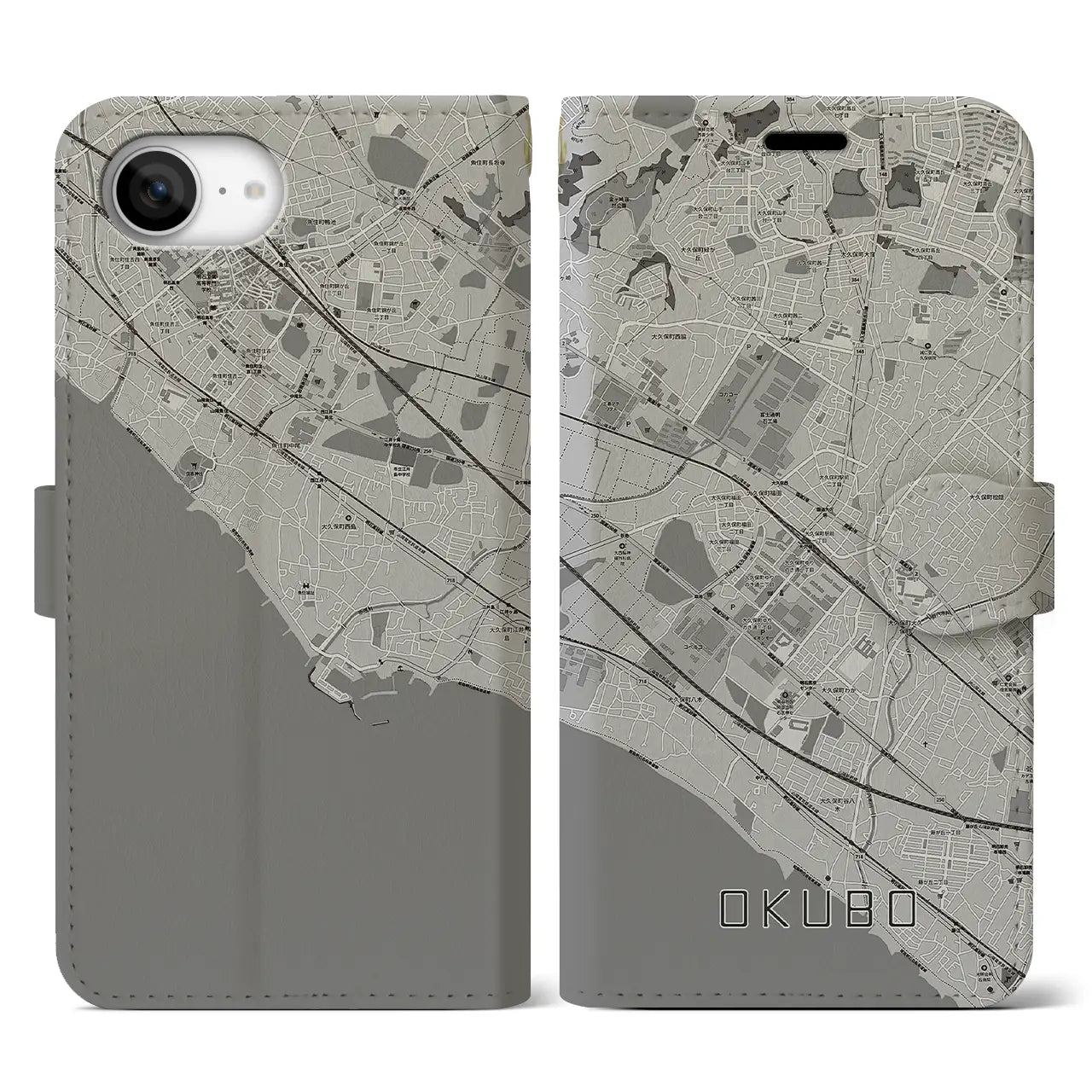 【大久保(兵庫県)】地図柄iPhoneケース(手帳タイプ)