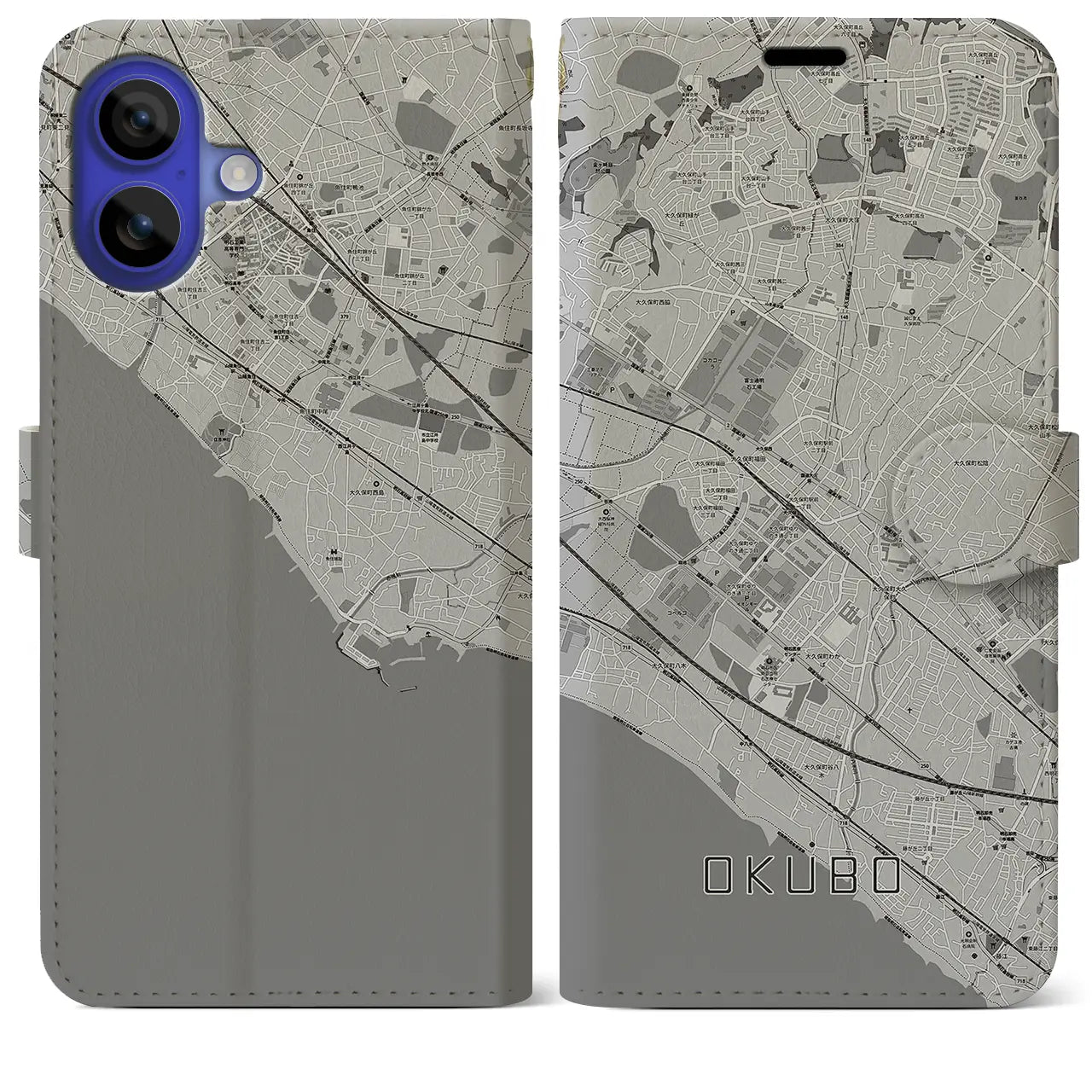 【大久保(兵庫県)】地図柄iPhoneケース(手帳タイプ)