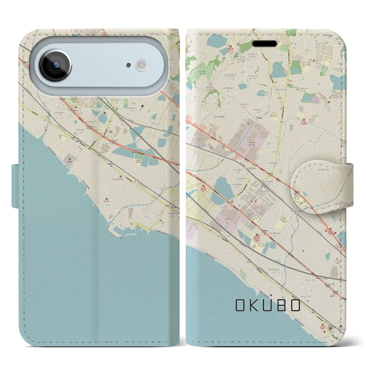 【大久保(兵庫県)】地図柄iPhoneケース(手帳タイプ)