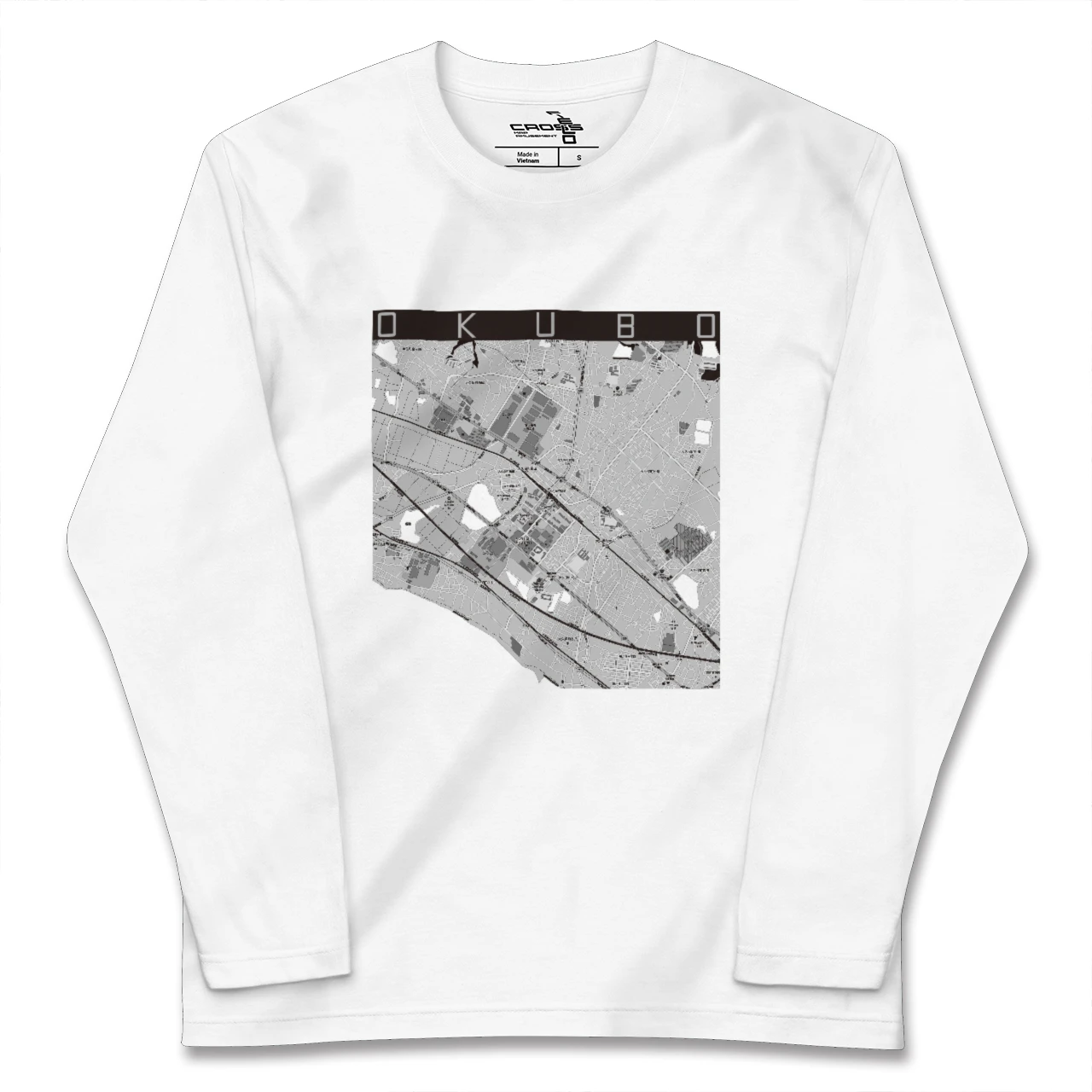 【大久保(兵庫県)(兵庫県)】地図柄ロングスリーブTシャツ