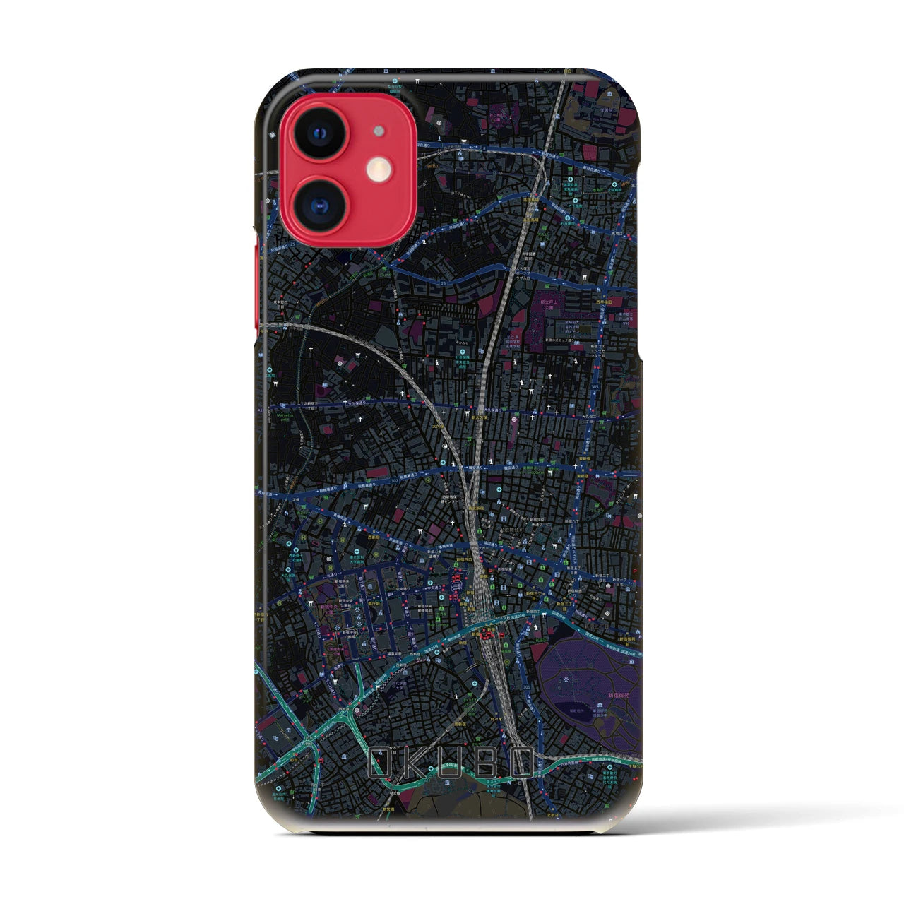 【大久保(東京都)】地図柄iPhoneケース(バックカバータイプ)