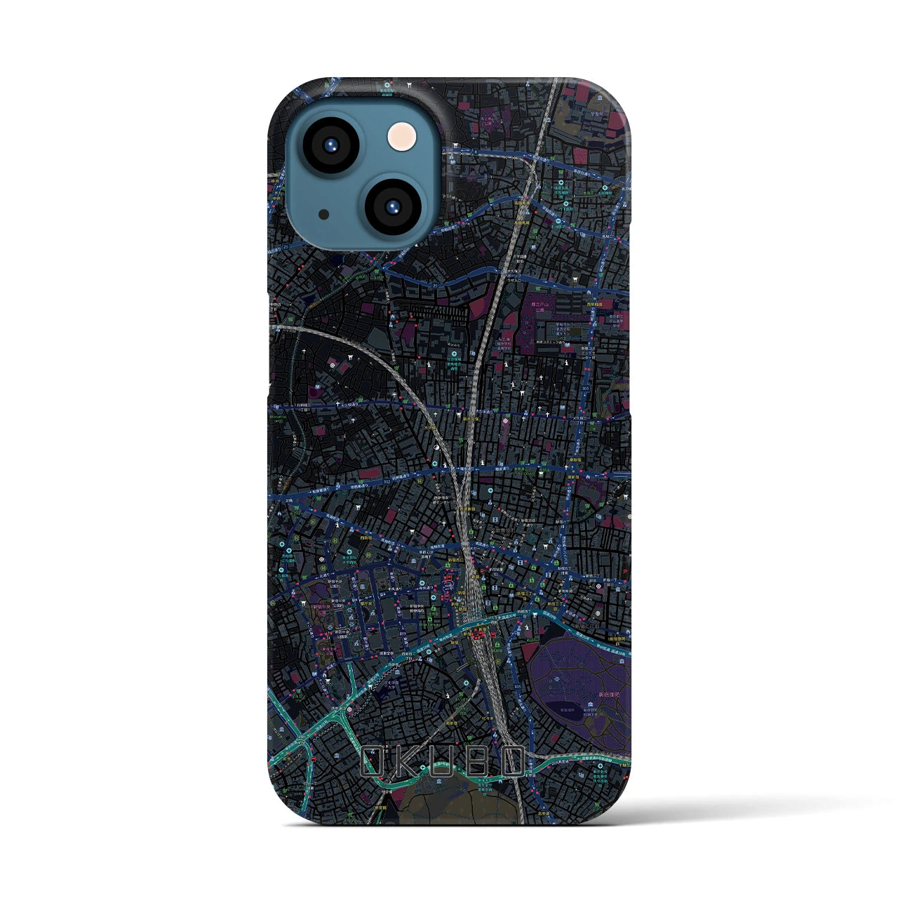 【大久保(東京都)】地図柄iPhoneケース(バックカバータイプ)