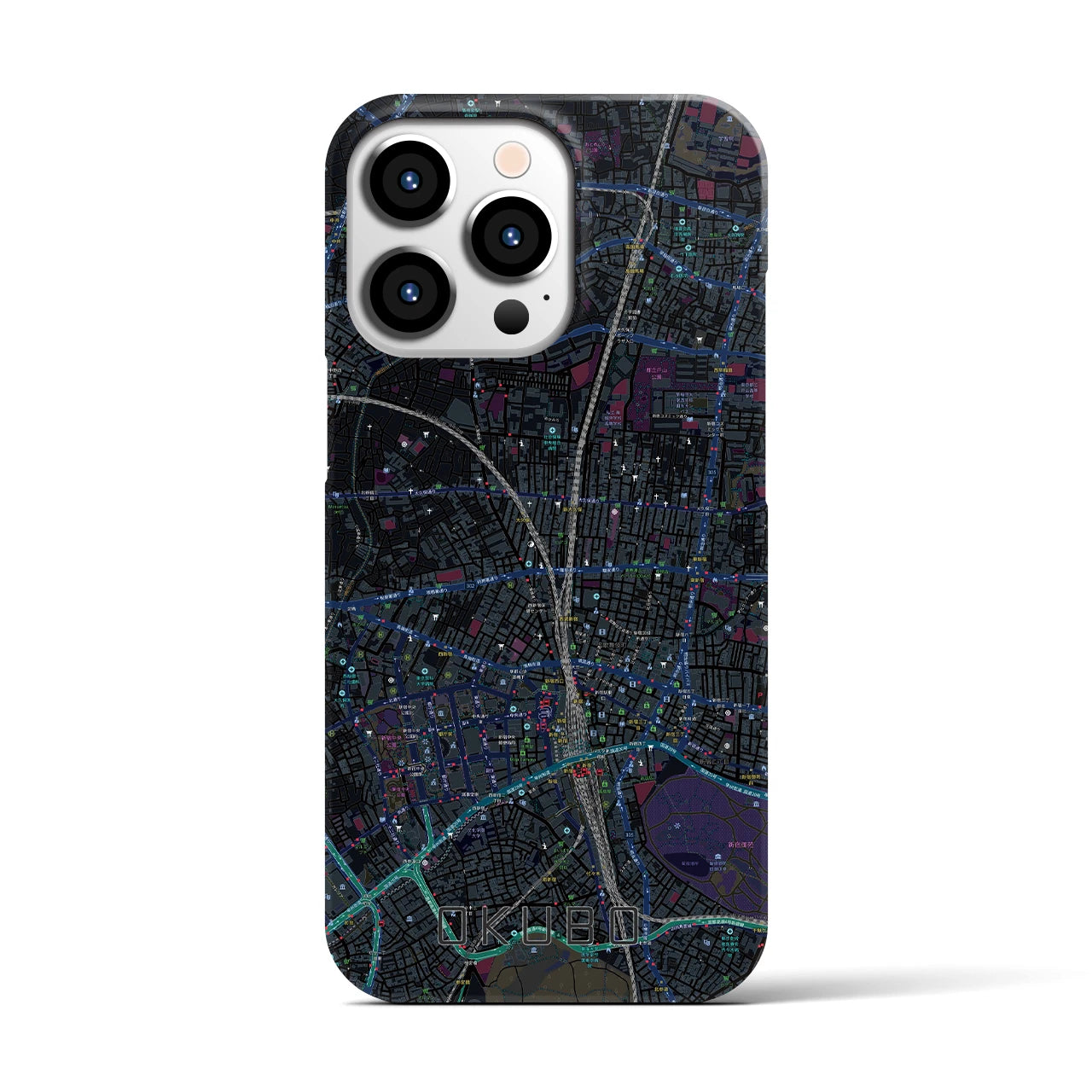【大久保(東京都)】地図柄iPhoneケース(バックカバータイプ)