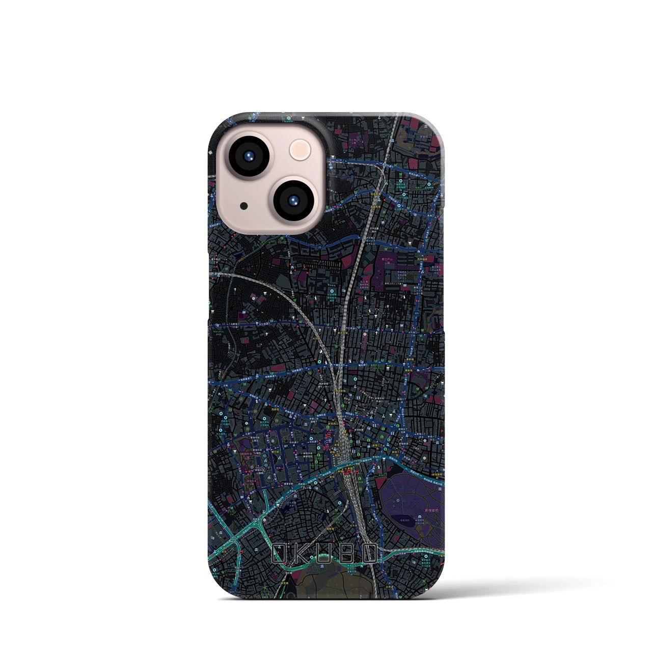 【大久保(東京都)】地図柄iPhoneケース(バックカバータイプ)