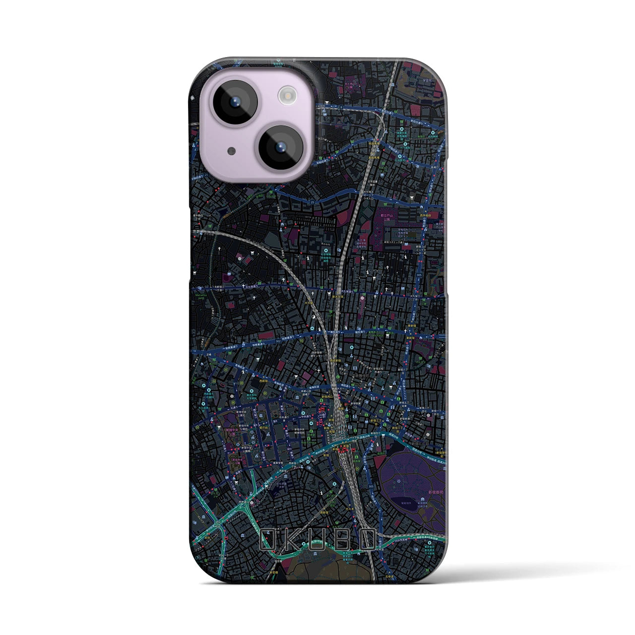 【大久保(東京都)】地図柄iPhoneケース(バックカバータイプ)