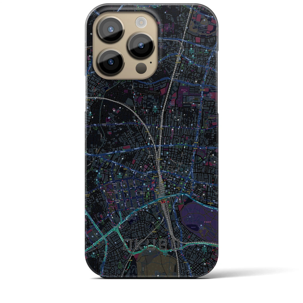 【大久保(東京都)】地図柄iPhoneケース(バックカバータイプ)