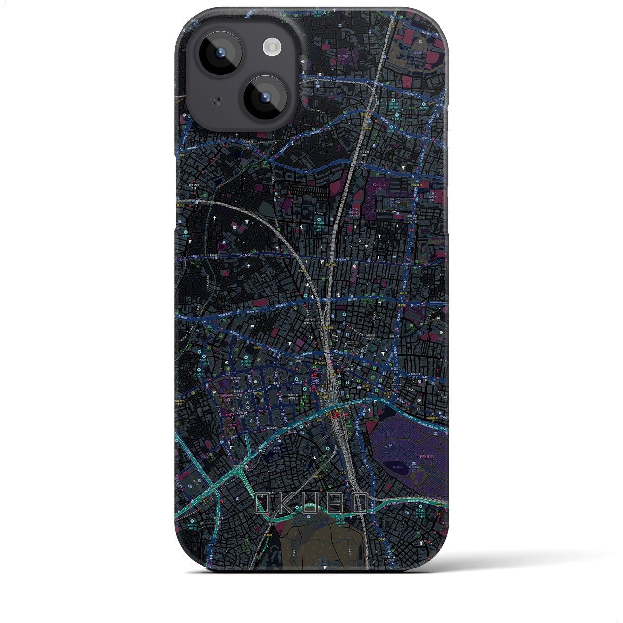 【大久保(東京都)】地図柄iPhoneケース(バックカバータイプ)