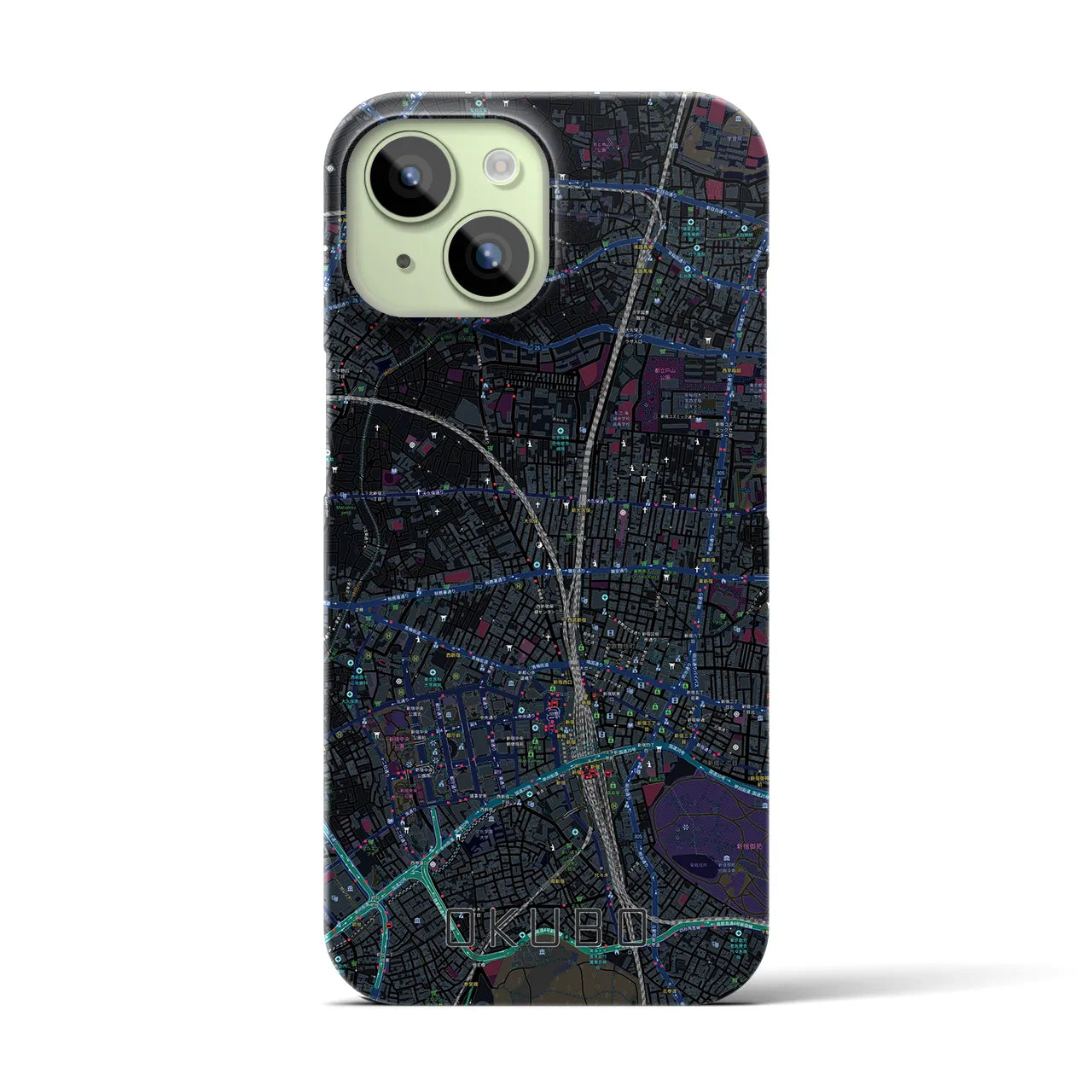 【大久保(東京都)】地図柄iPhoneケース(バックカバータイプ)