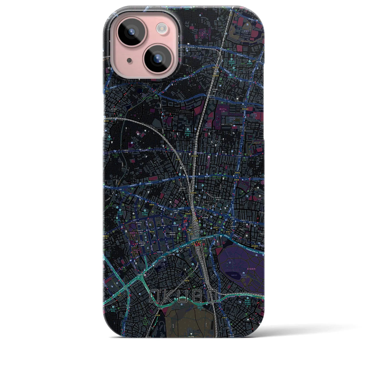 【大久保(東京都)】地図柄iPhoneケース(バックカバータイプ)