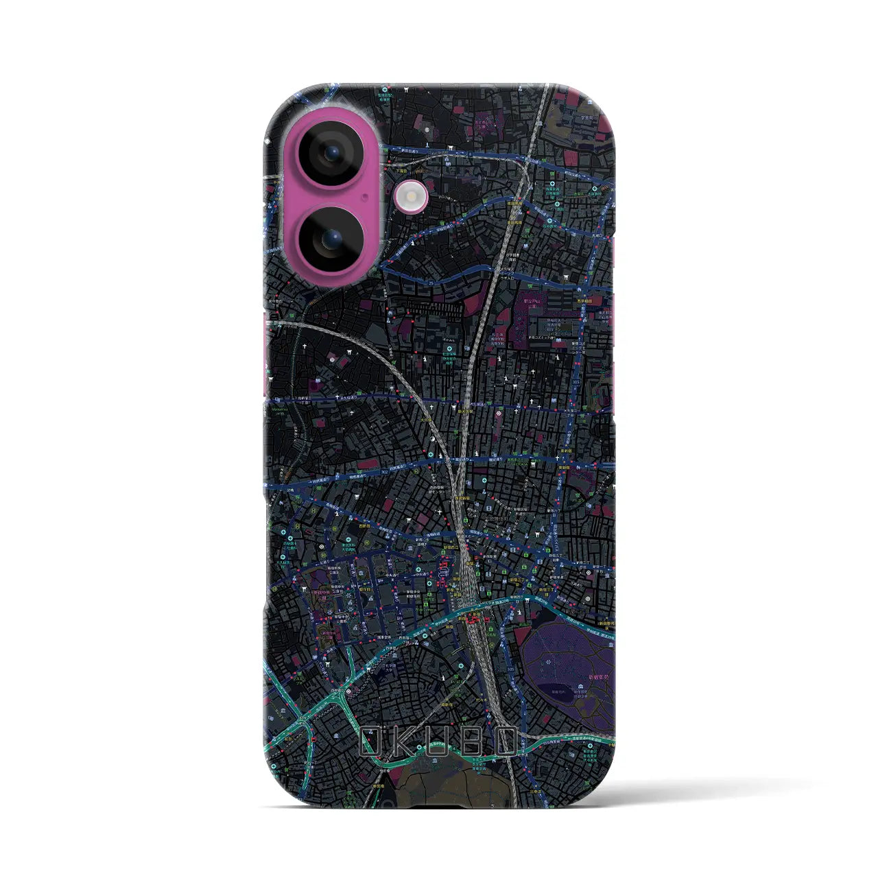 【大久保(東京都)】地図柄iPhoneケース(バックカバータイプ)