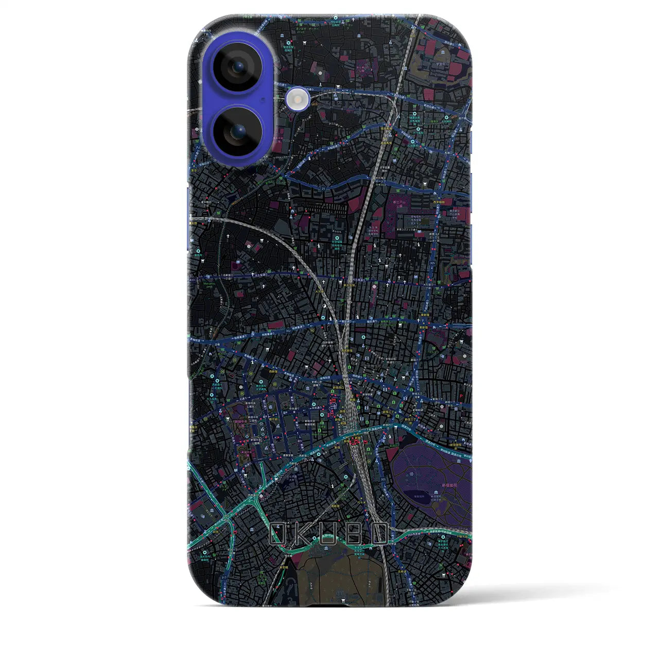 【大久保(東京都)】地図柄iPhoneケース(バックカバータイプ)