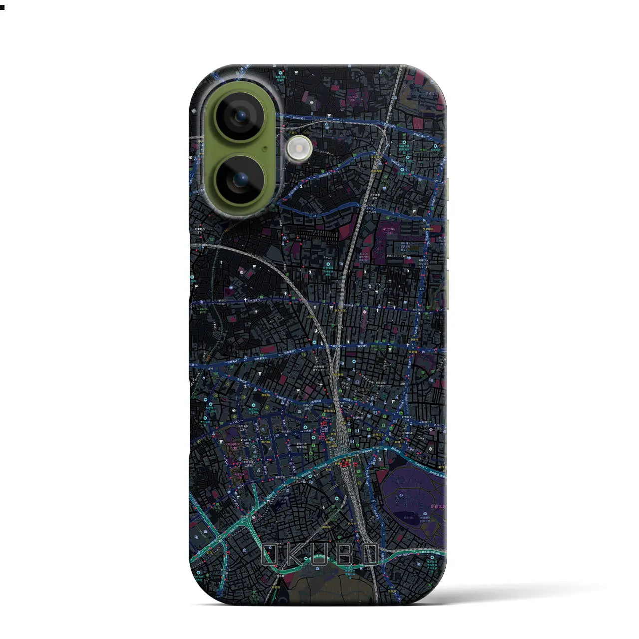 【大久保(東京都)】地図柄iPhoneケース(バックカバータイプ)