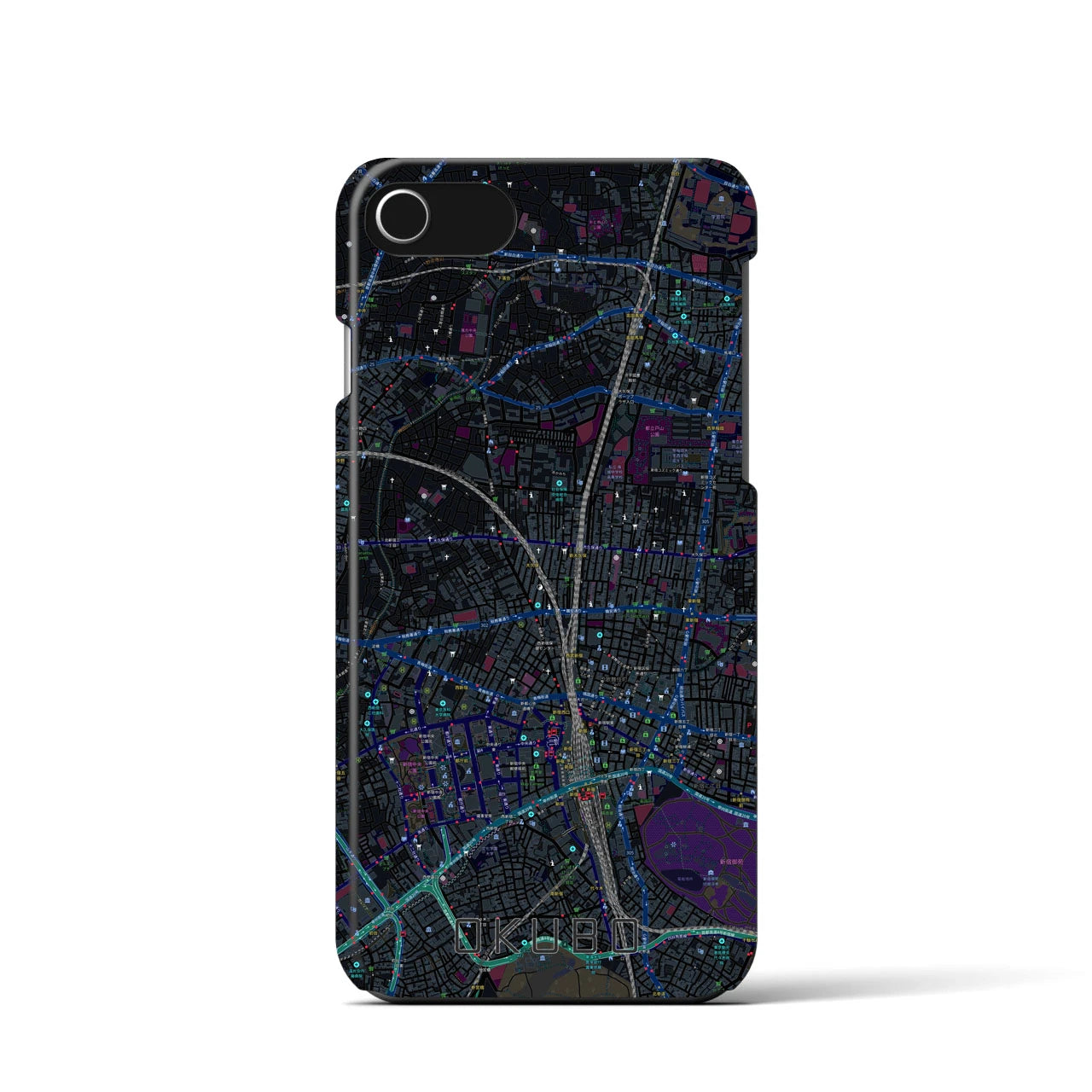 【大久保(東京都)】地図柄iPhoneケース(バックカバータイプ)