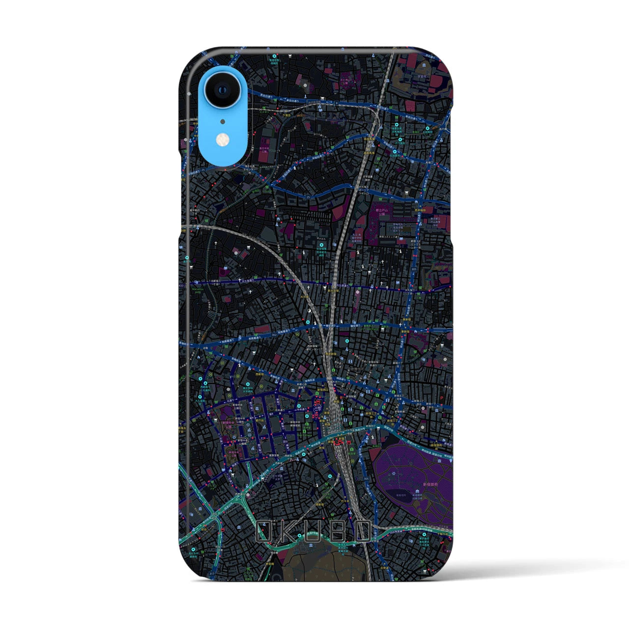 【大久保(東京都)】地図柄iPhoneケース(バックカバータイプ)