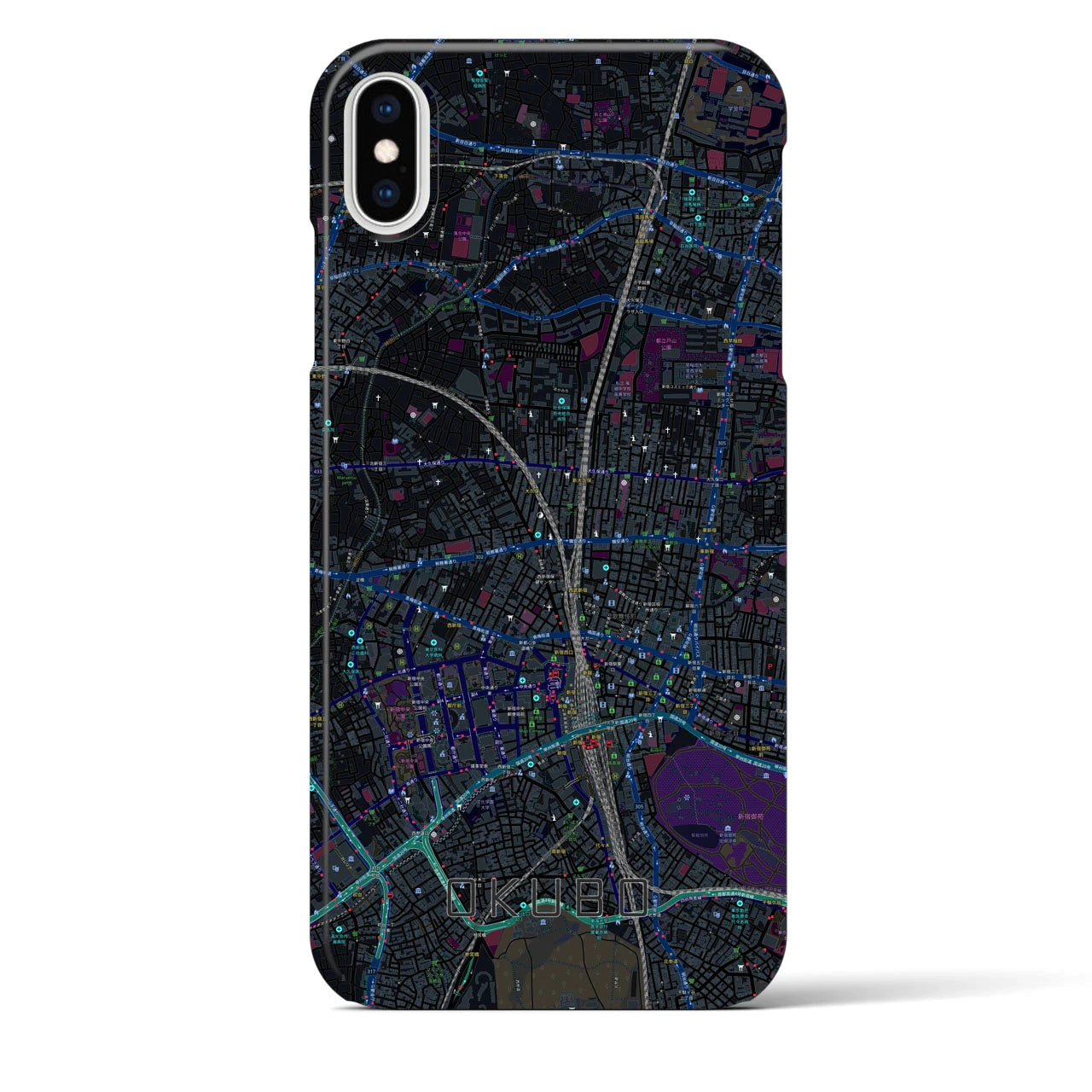 【大久保(東京都)】地図柄iPhoneケース(バックカバータイプ)