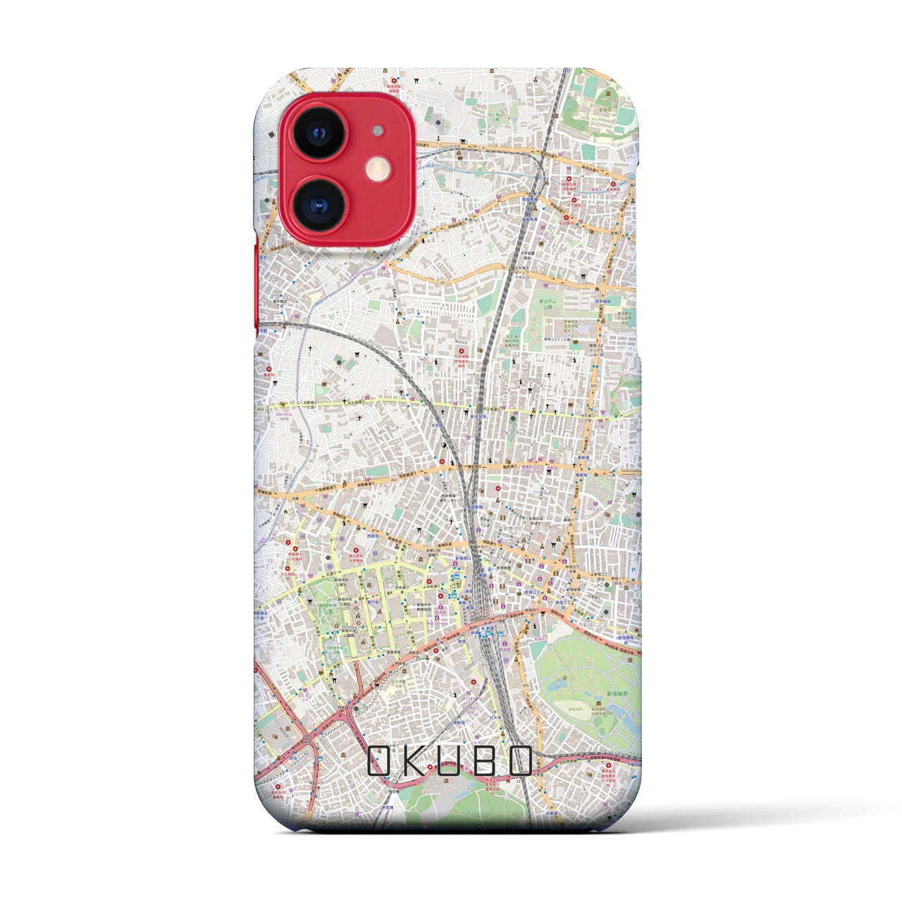 【大久保(東京都)】地図柄iPhoneケース(バックカバータイプ)