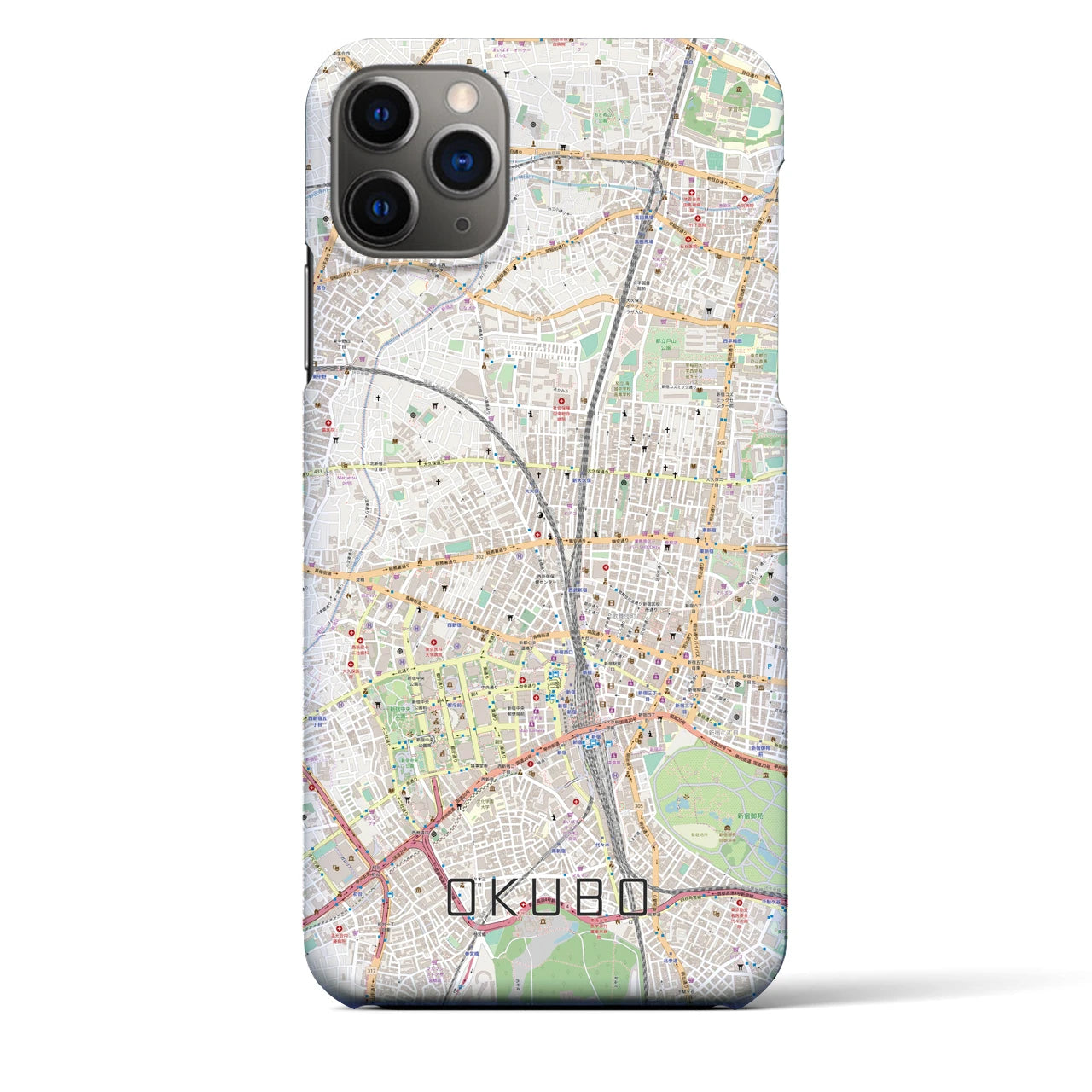 【大久保(東京都)】地図柄iPhoneケース(バックカバータイプ)