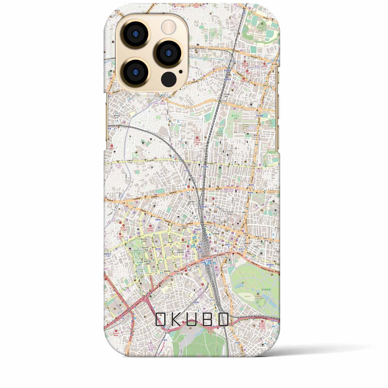 【大久保(東京都)】地図柄iPhoneケース(バックカバータイプ)