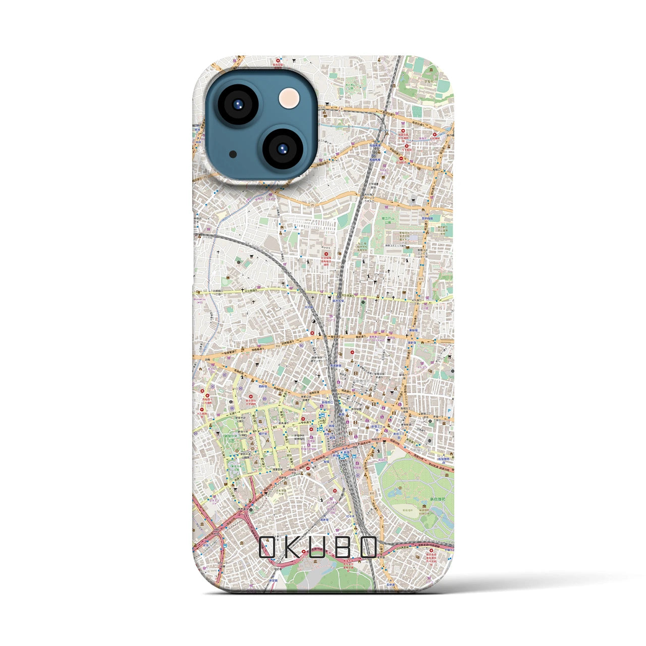 【大久保(東京都)】地図柄iPhoneケース(バックカバータイプ)