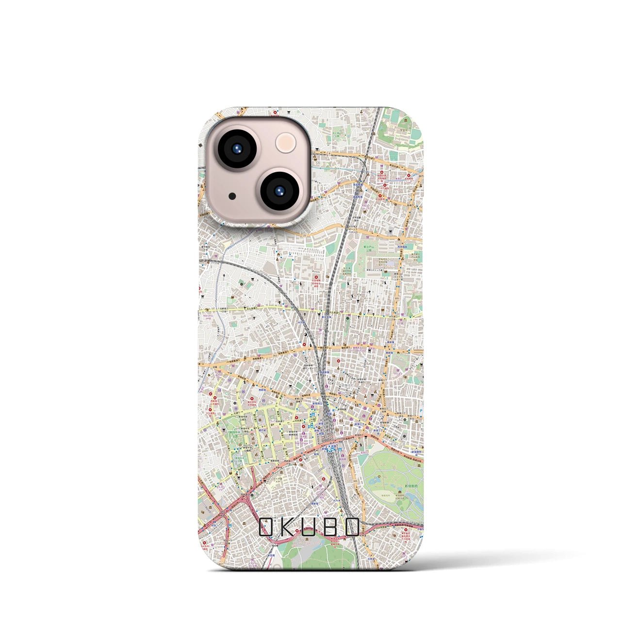 【大久保(東京都)】地図柄iPhoneケース(バックカバータイプ)