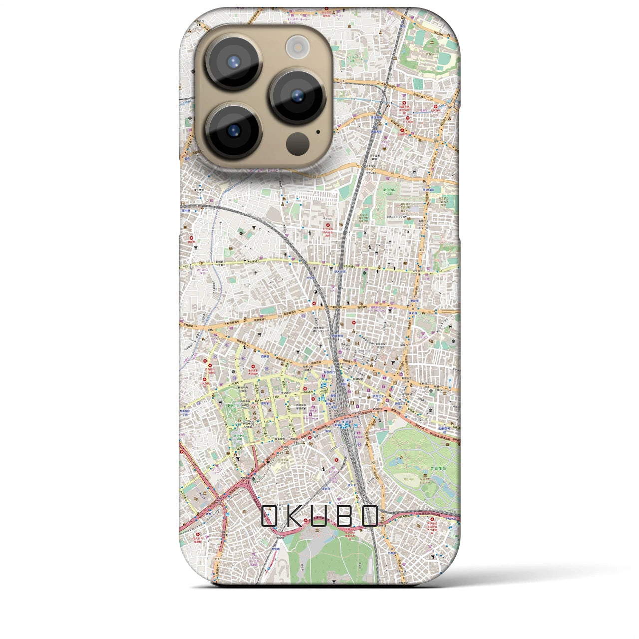 【大久保(東京都)】地図柄iPhoneケース(バックカバータイプ)