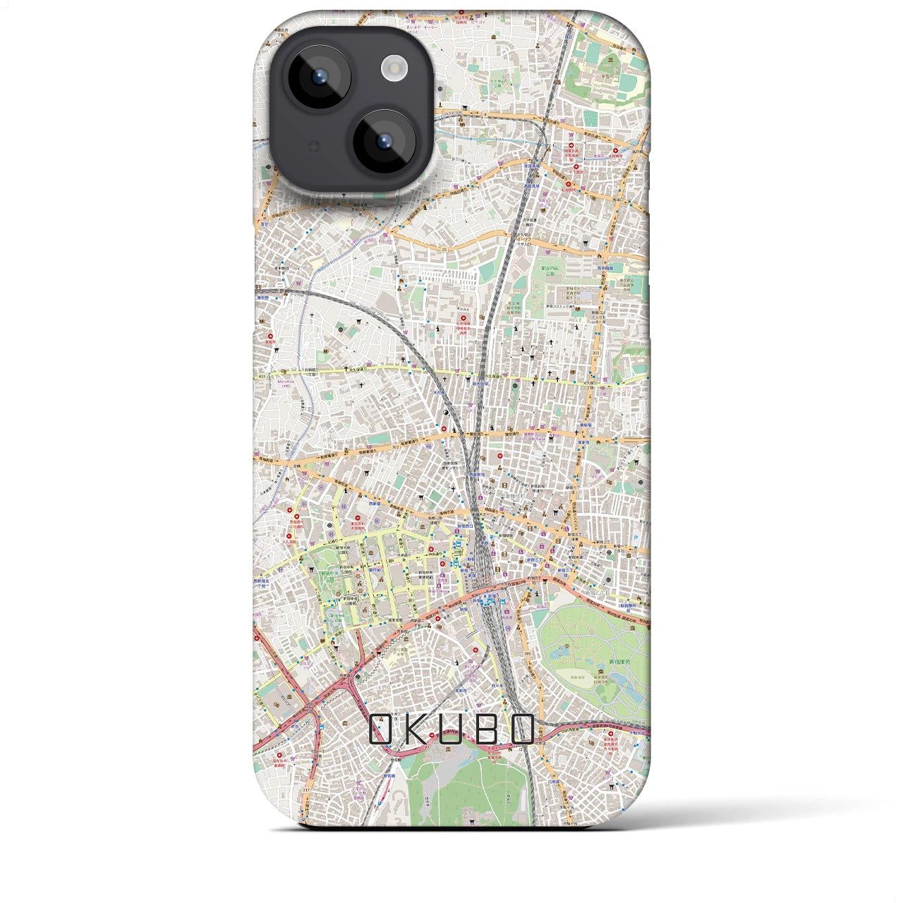 【大久保(東京都)】地図柄iPhoneケース(バックカバータイプ)