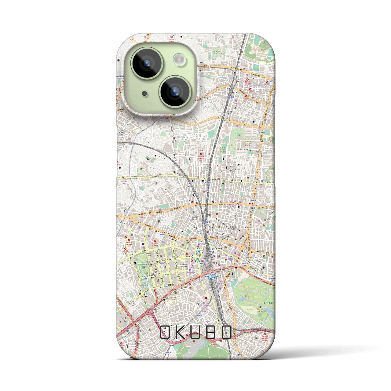 【大久保(東京都)】地図柄iPhoneケース(バックカバータイプ)