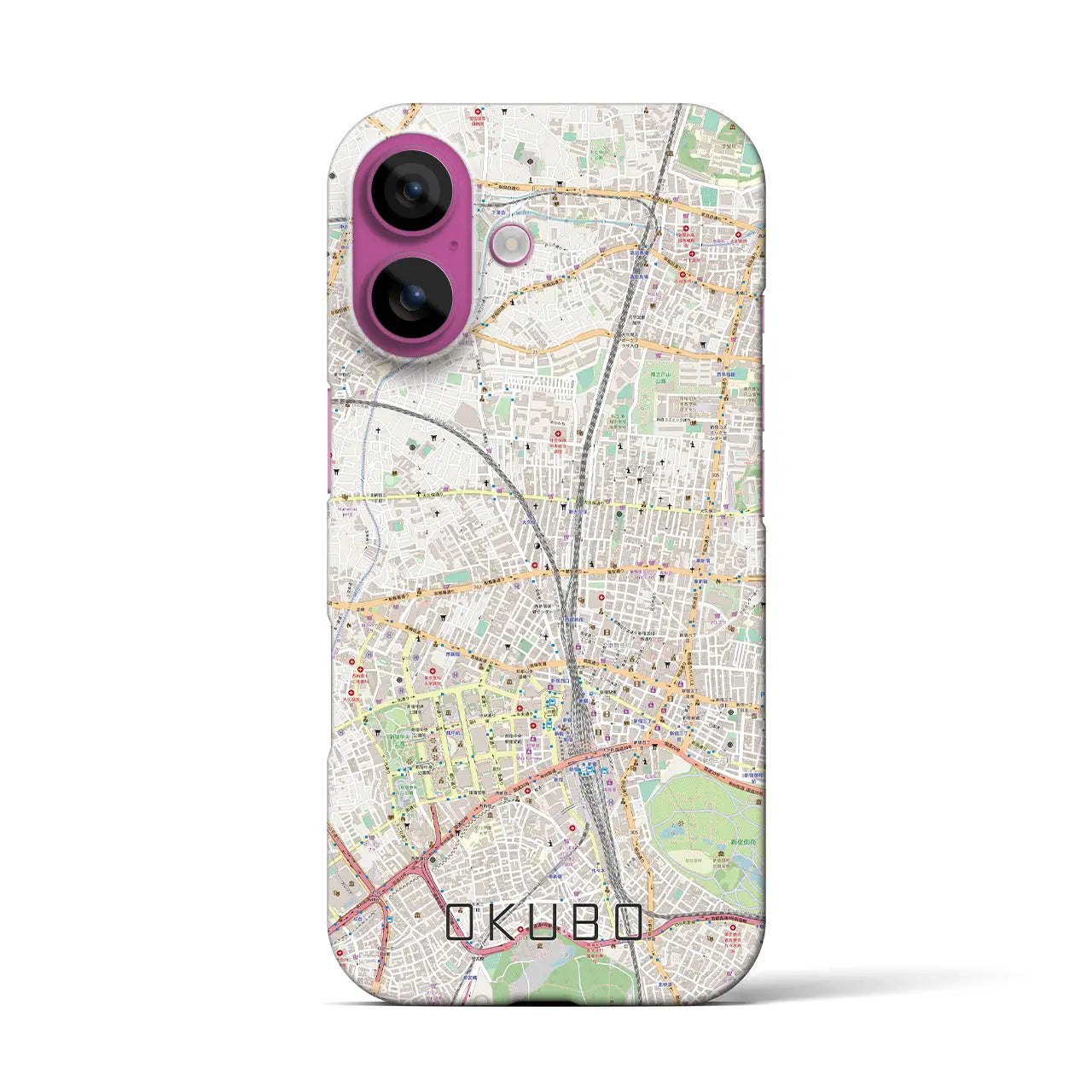 【大久保(東京都)】地図柄iPhoneケース(バックカバータイプ)