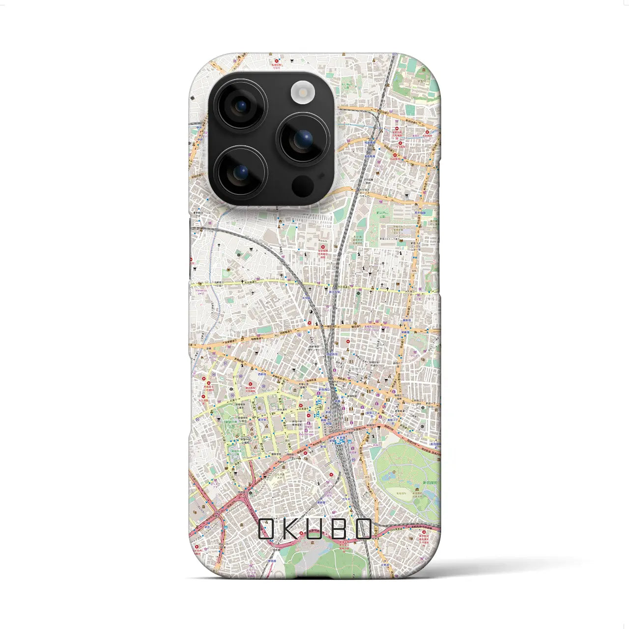【大久保(東京都)】地図柄iPhoneケース(バックカバータイプ)