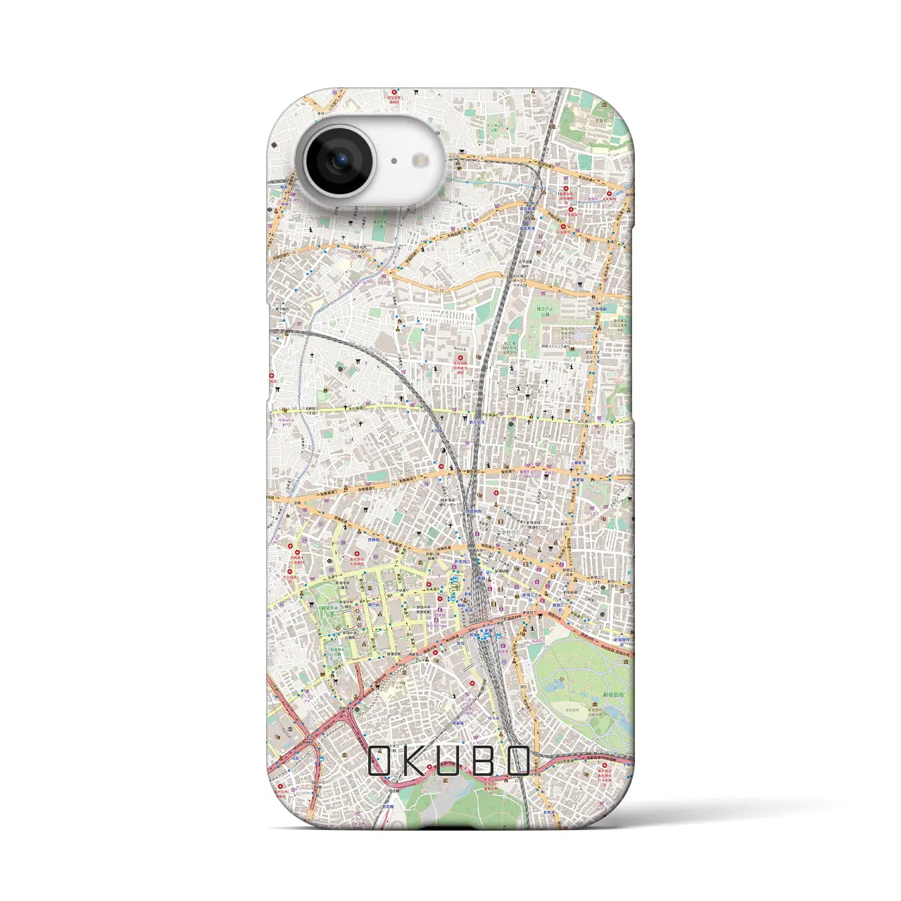 【大久保(東京都)】地図柄iPhoneケース(バックカバータイプ)