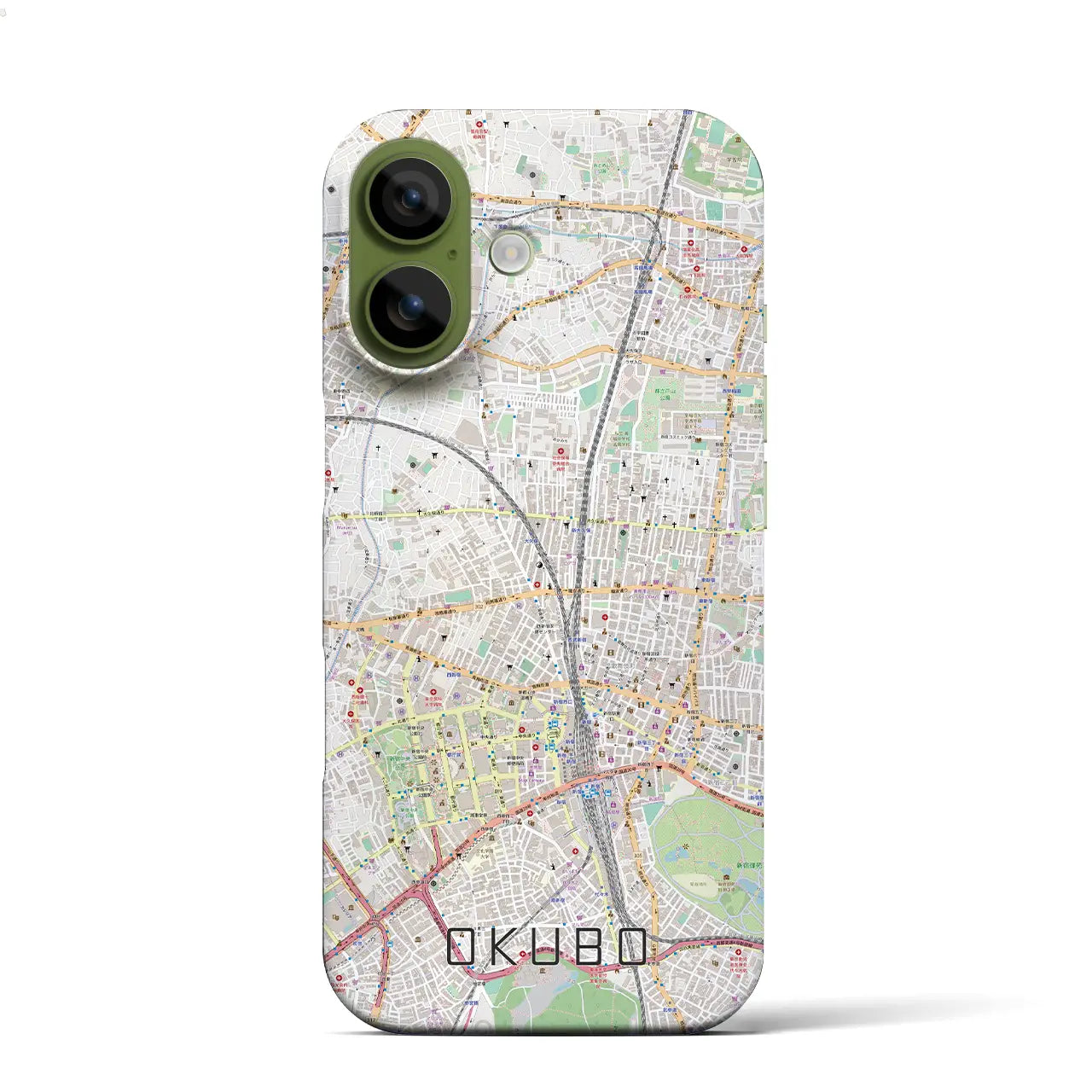 【大久保(東京都)】地図柄iPhoneケース(バックカバータイプ)