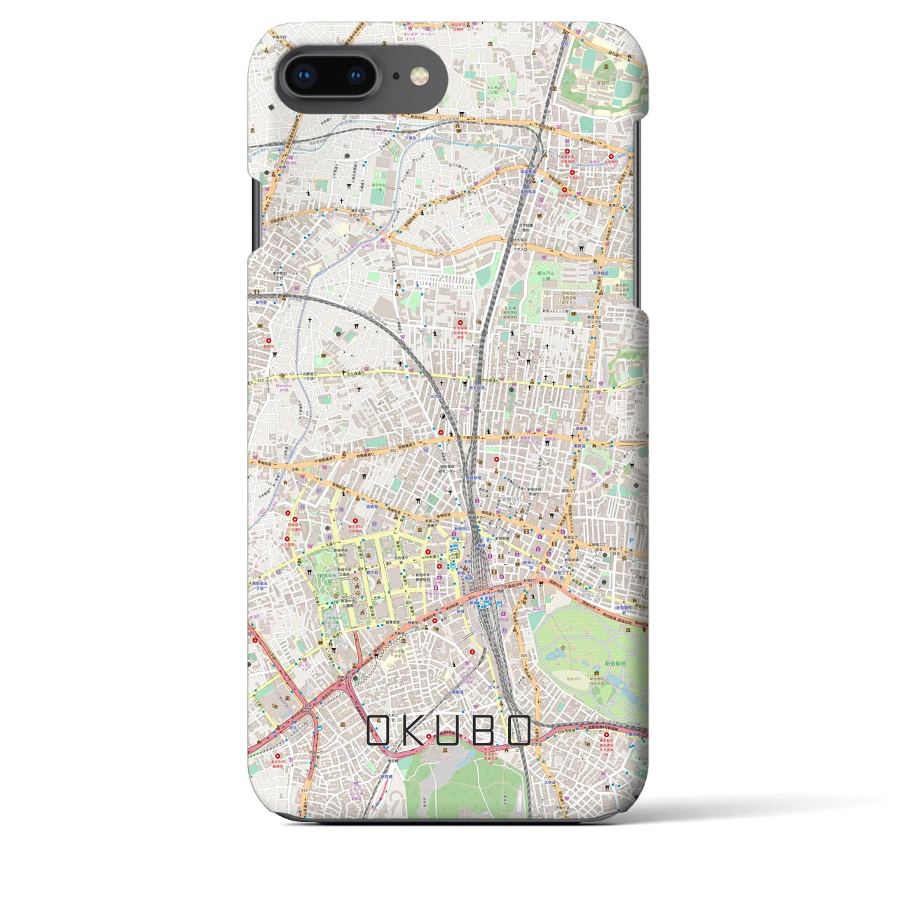 【大久保(東京都)】地図柄iPhoneケース(バックカバータイプ)