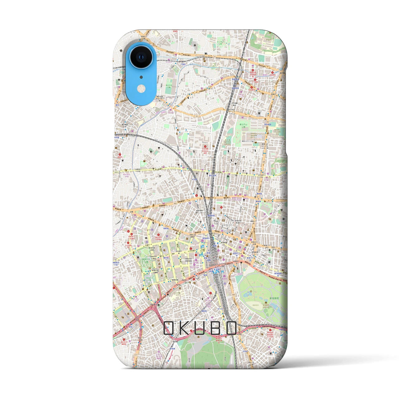 【大久保(東京都)】地図柄iPhoneケース(バックカバータイプ)