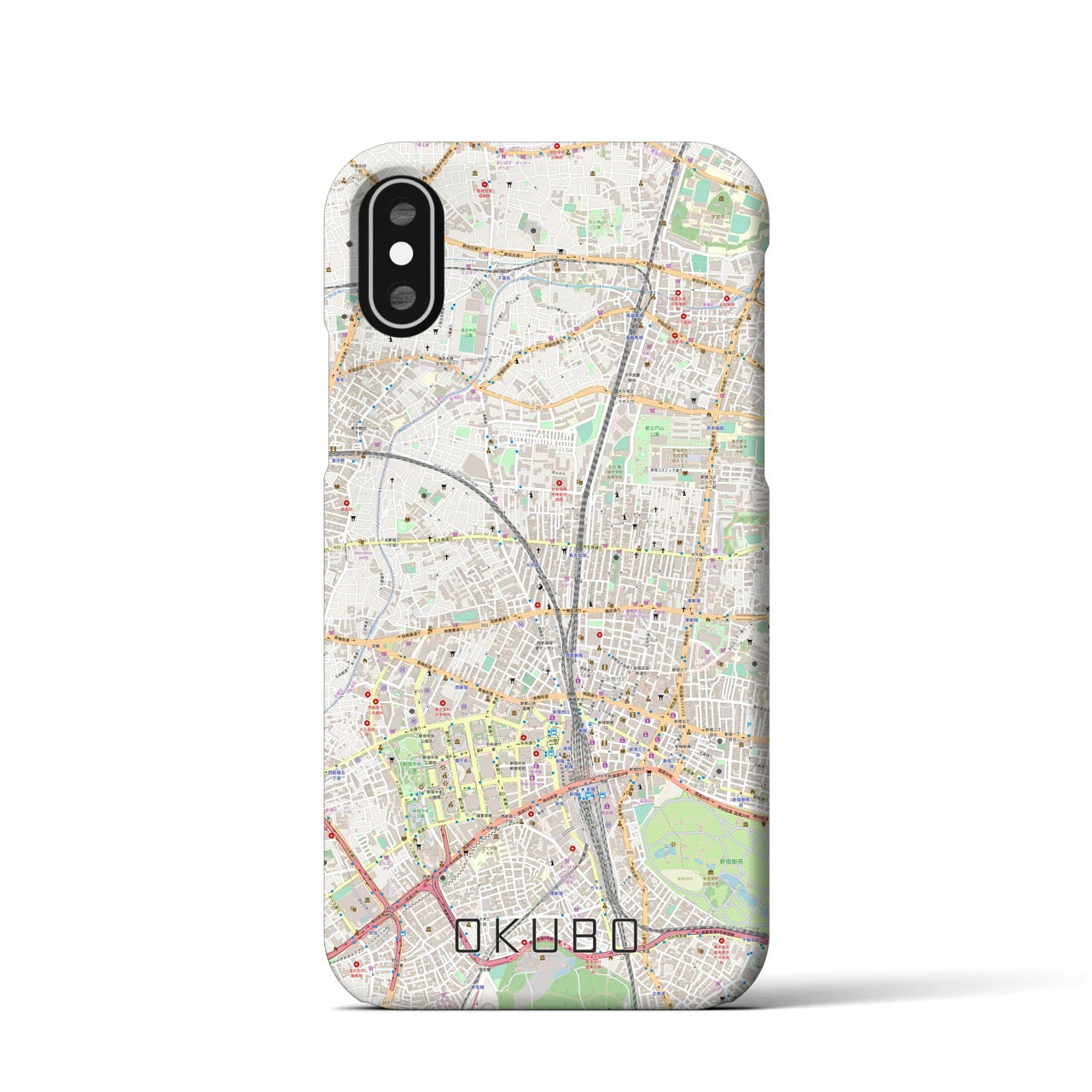 【大久保(東京都)】地図柄iPhoneケース(バックカバータイプ)