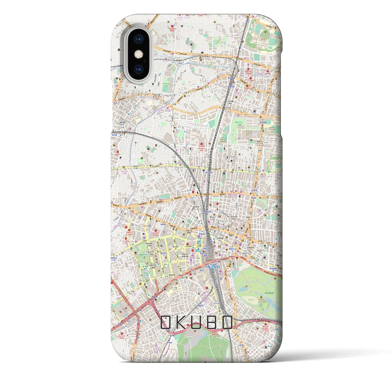 【大久保(東京都)】地図柄iPhoneケース(バックカバータイプ)