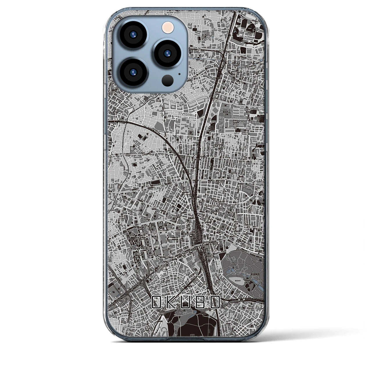 【大久保(東京都)】地図柄iPhoneケース(クリアタイプ)