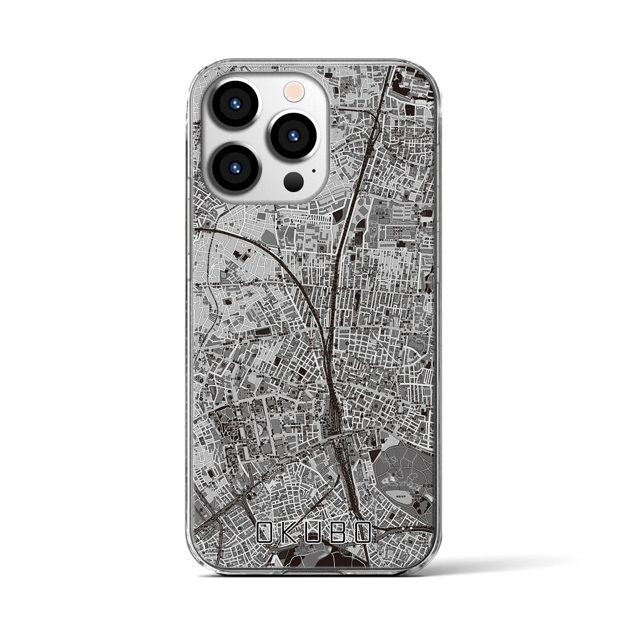 【大久保(東京都)】地図柄iPhoneケース(クリアタイプ)