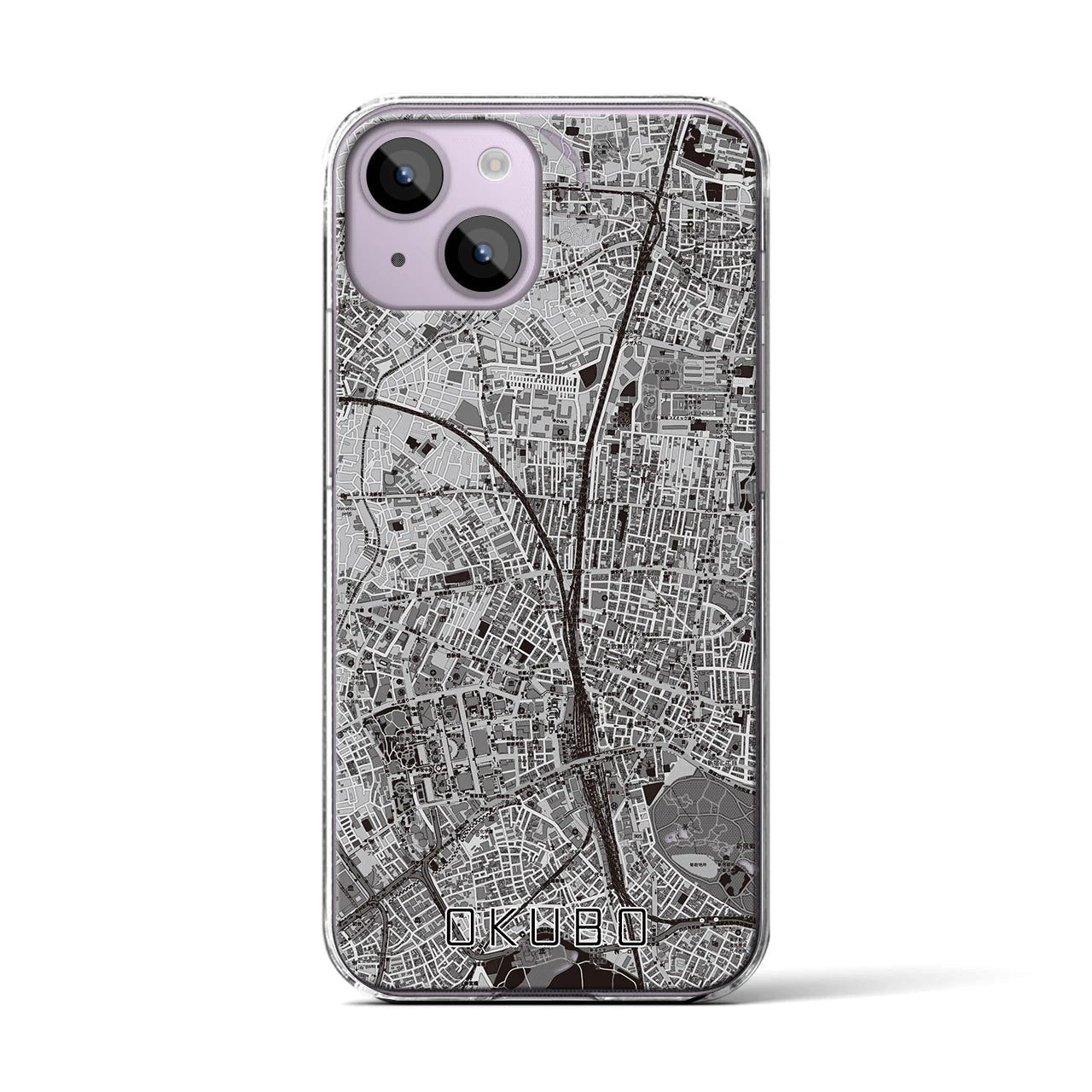 【大久保(東京都)】地図柄iPhoneケース(クリアタイプ)