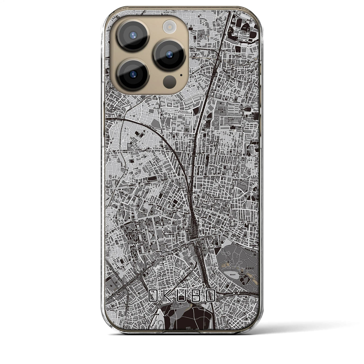 【大久保(東京都)】地図柄iPhoneケース(クリアタイプ)